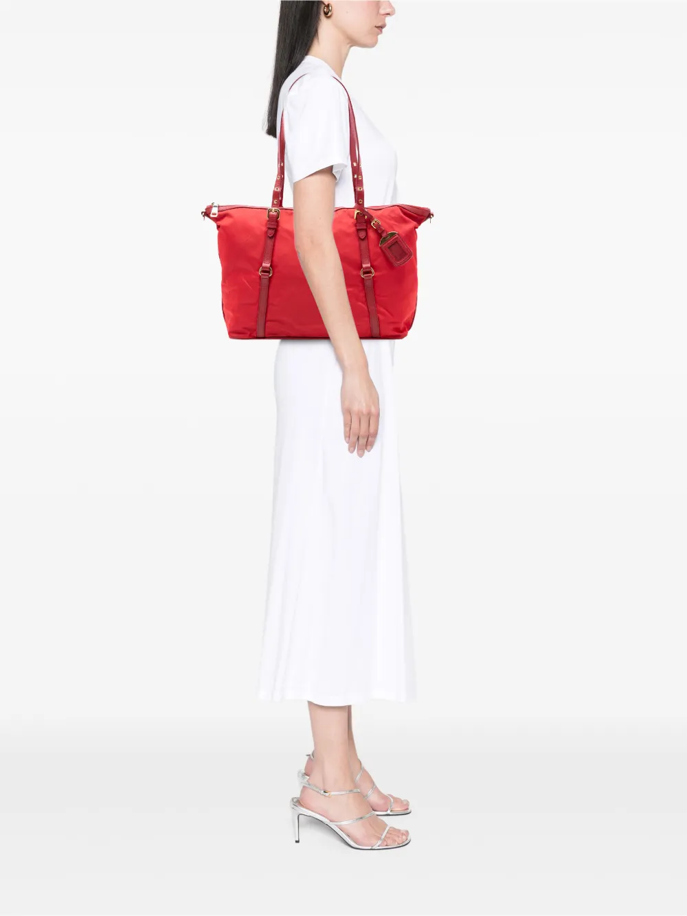 Prada Pre-Owned 2013-2026 Saffiano Trimmed Tessuto Zip Top