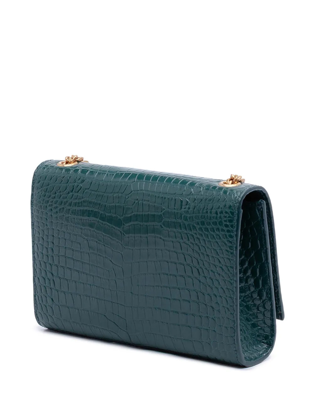 2022 Small Croc Embossed Leather Monogram Kate Tassel Crossbody Bag