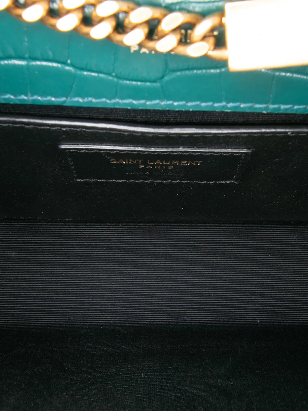 2022 Small Croc Embossed Leather Monogram Kate Tassel Crossbody Bag