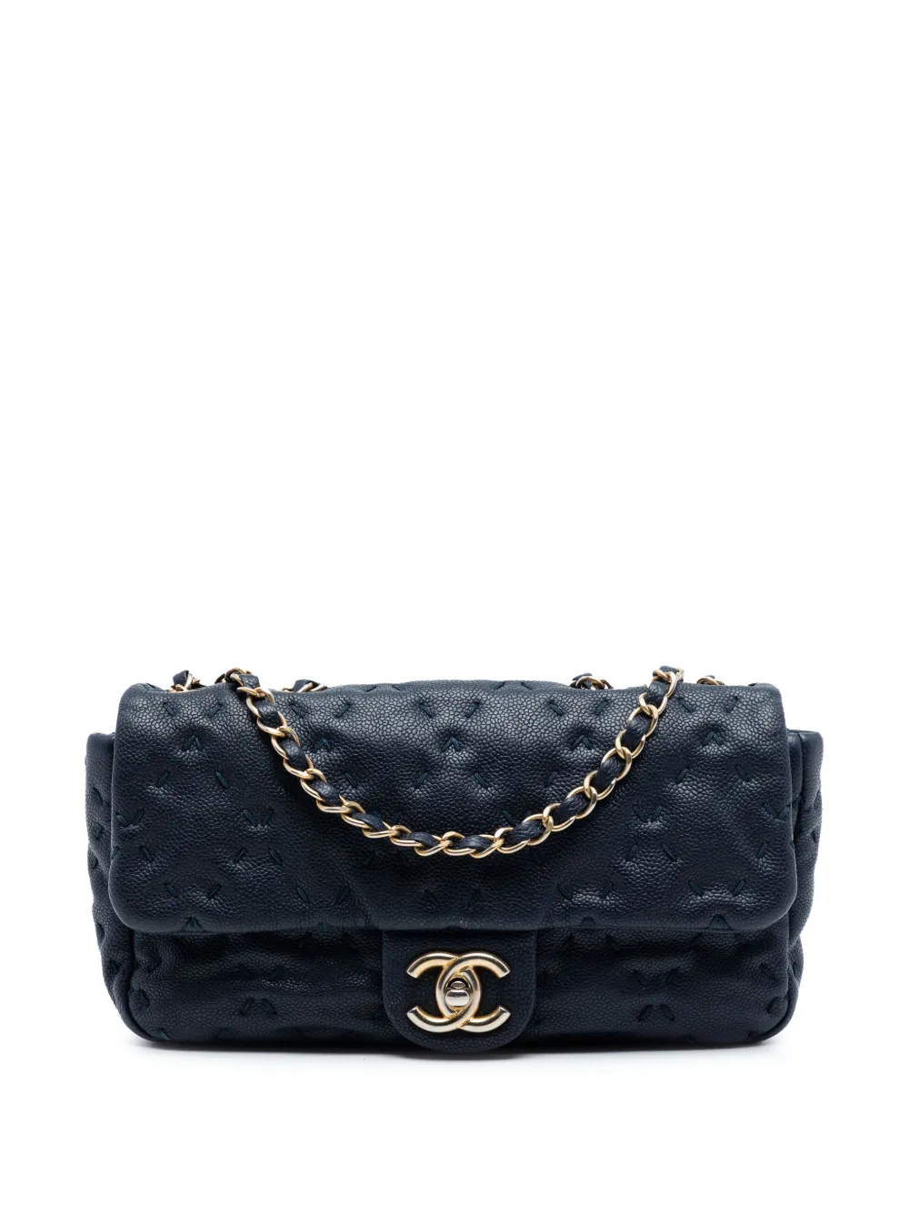 CHANEL Pre-Owned 2011 Caviar Wild Stitch Flap shoulder bag - Blu