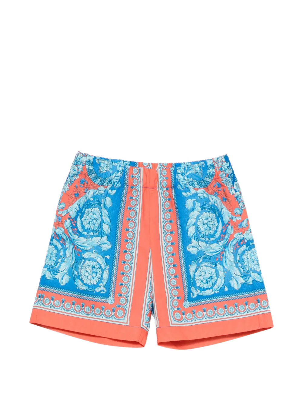 Versace Kids Barocco-print shorts - Blu