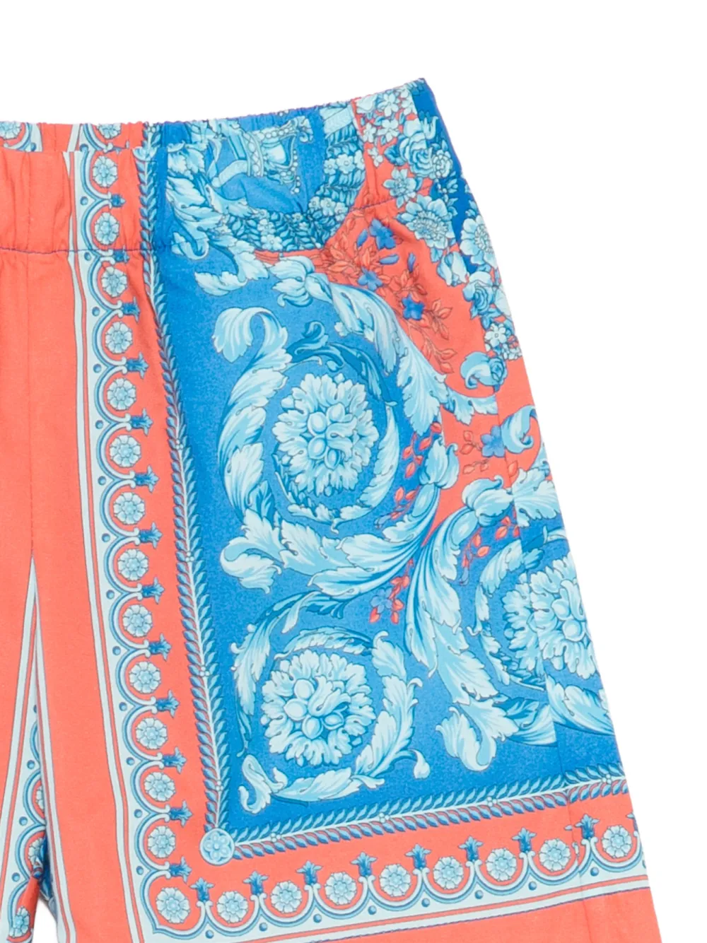  Versace Kids Bermudas Con Estampado Barocco - Azul 