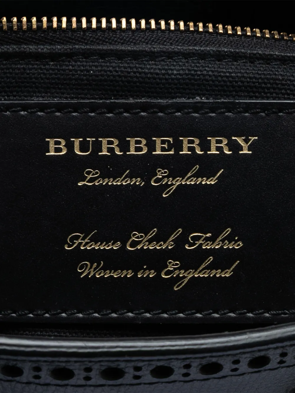 2000-2017 Small Grainy Calfskin Brogues And House Check Banner Bag Satchel