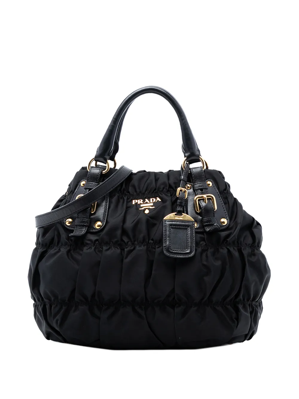 Prada Pre-Owned 2010-2026 Tessuto Gaufre satchel - Black
