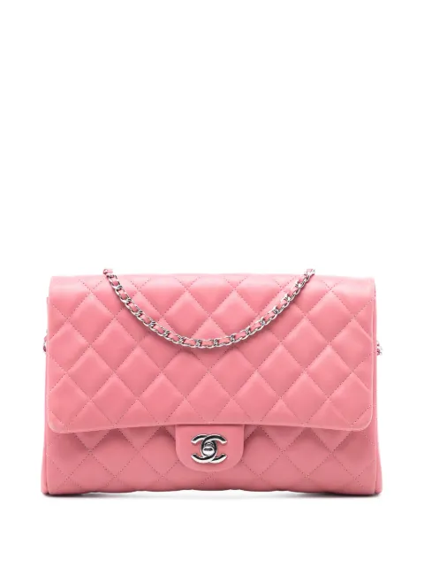 CHANEL Pre-Owned 2013-2014 CC Quilted Lambskin Flap Clutch on Chain shoulder bag
