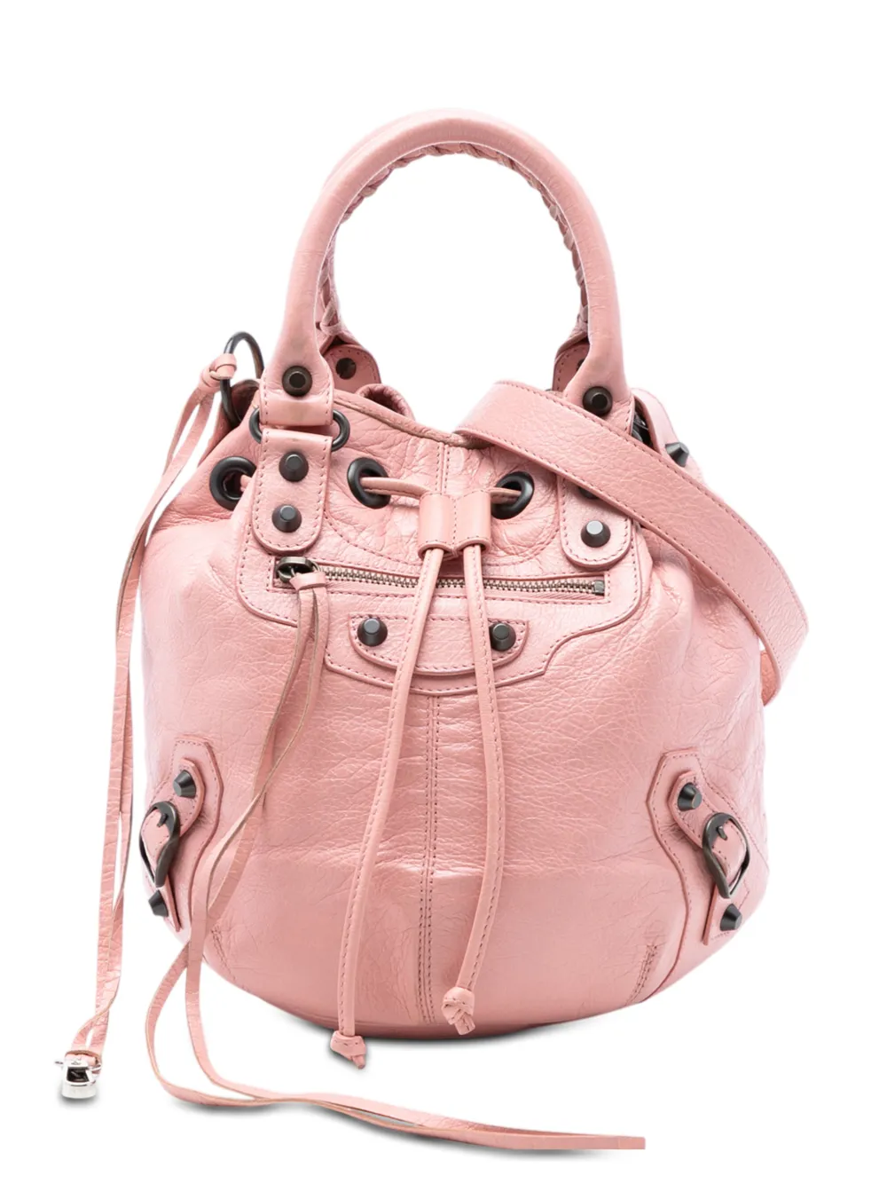 Balenciaga Pre-Owned 2013 Mini Lambskin Motocross Giant 12 Pompon Bag satchel - Rosa