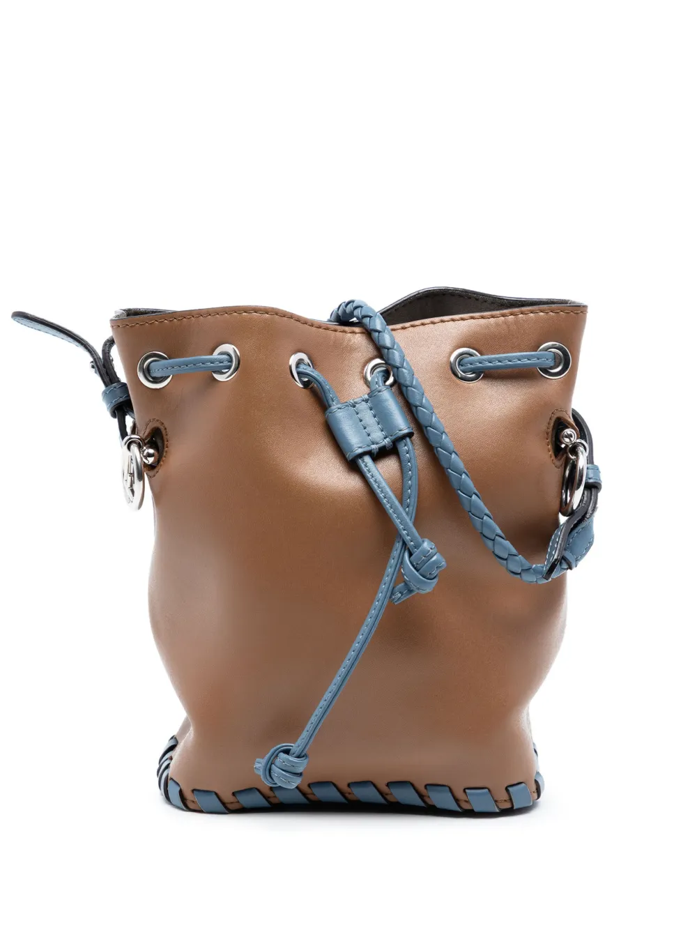 Fendi Pre-Owned 2010-2026 Mini Leather Whipstitch Mon Tresor bucket bag - Blue