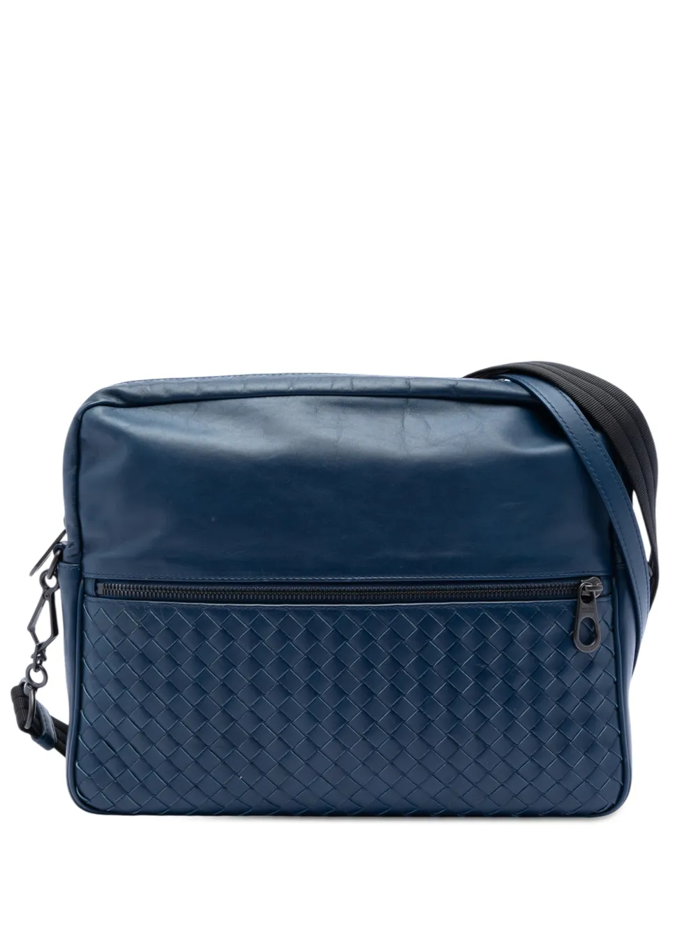 Bottega Veneta Pre-Owned 2012-2026 Intrecciato Trimmed Nappa Messenger Bag crossbody bag - Blue