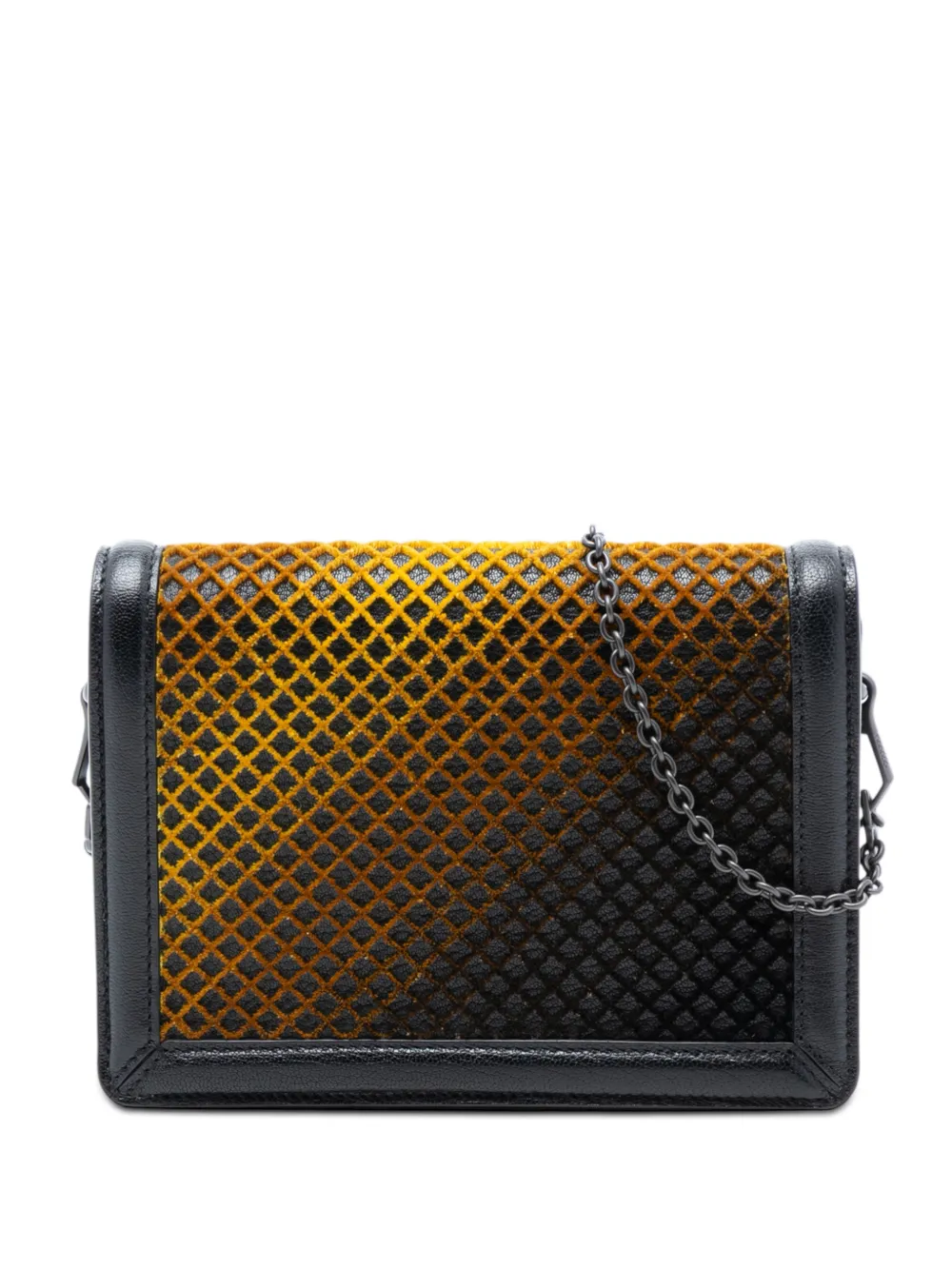 Bottega Veneta Pre-Owned 2012-2026 Mini Leather and Ombre Velvet Montebello Crisscross crossbody bag - Black