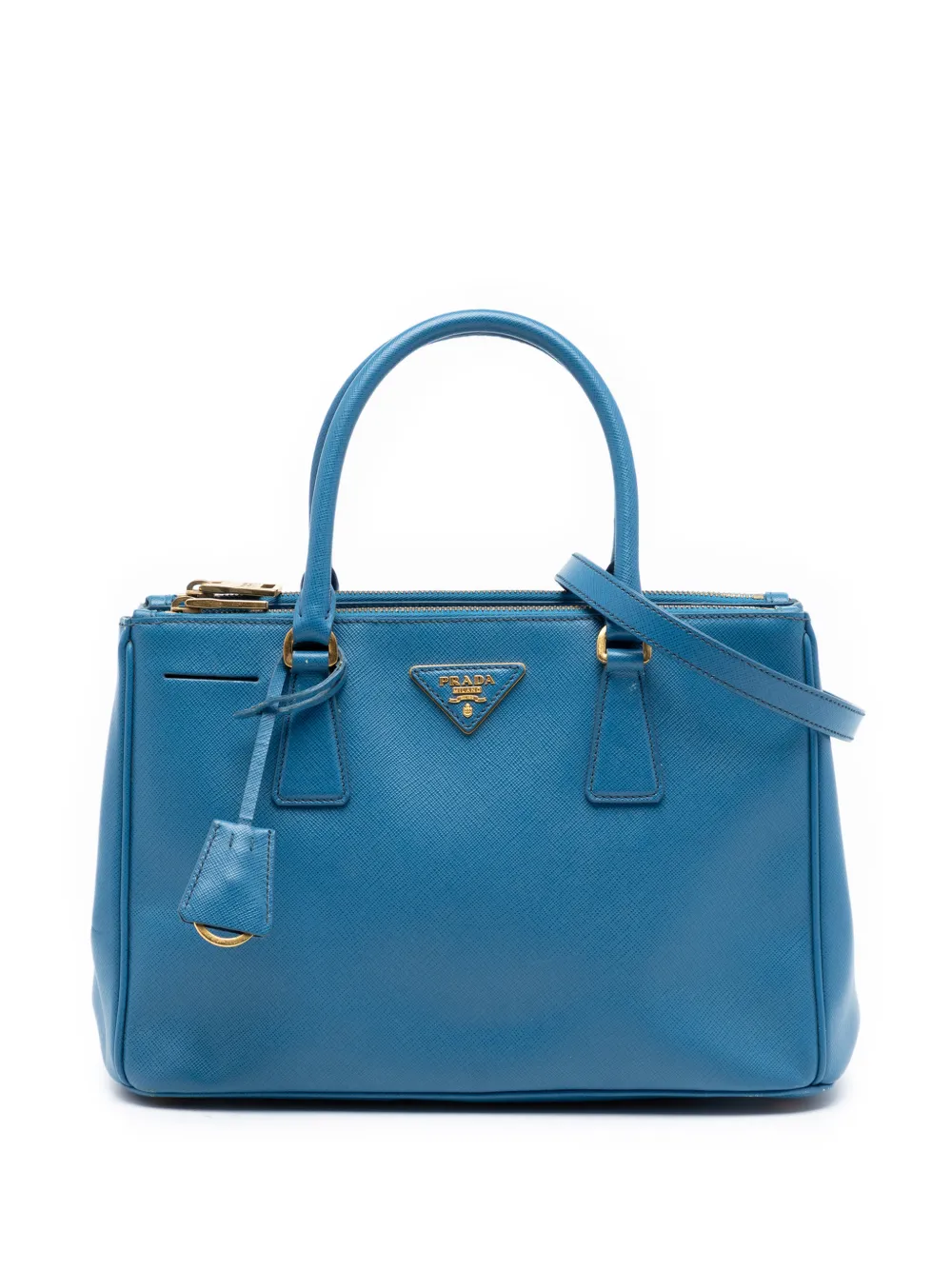 Prada Pre-Owned 2010-2026 Small Saffiano Lux Galleria Double Zip satchel - Blu