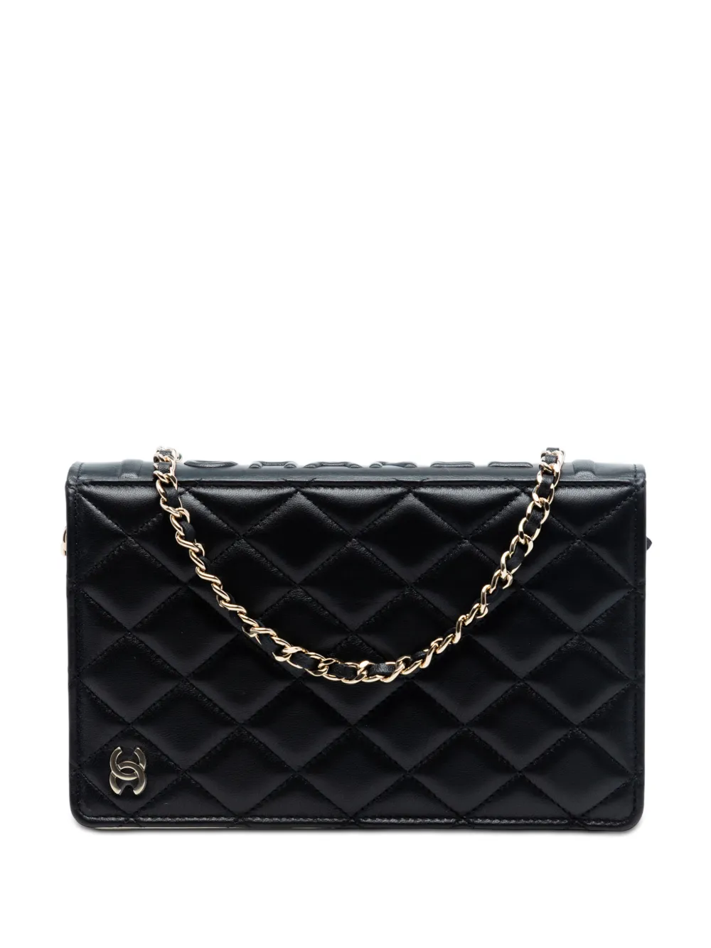 CHANEL Pre-Owned 2021-2026 Quilted Lambskin Book Wallet On Chain crossbody bag - Nero