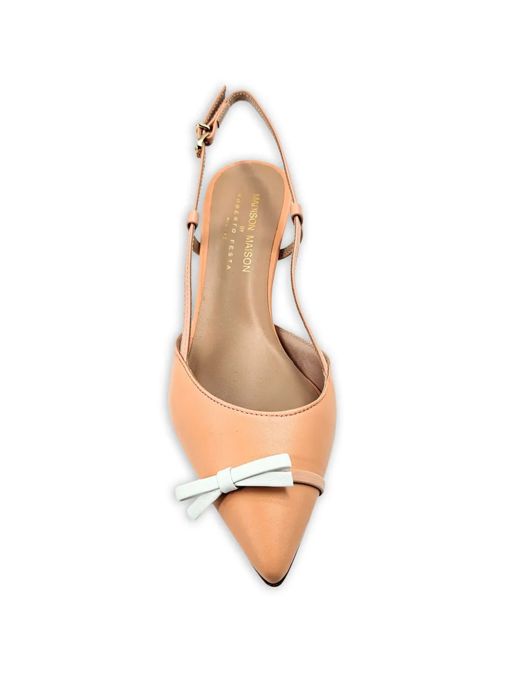 Madison.Maison Alessia leather slingback pumps Roze