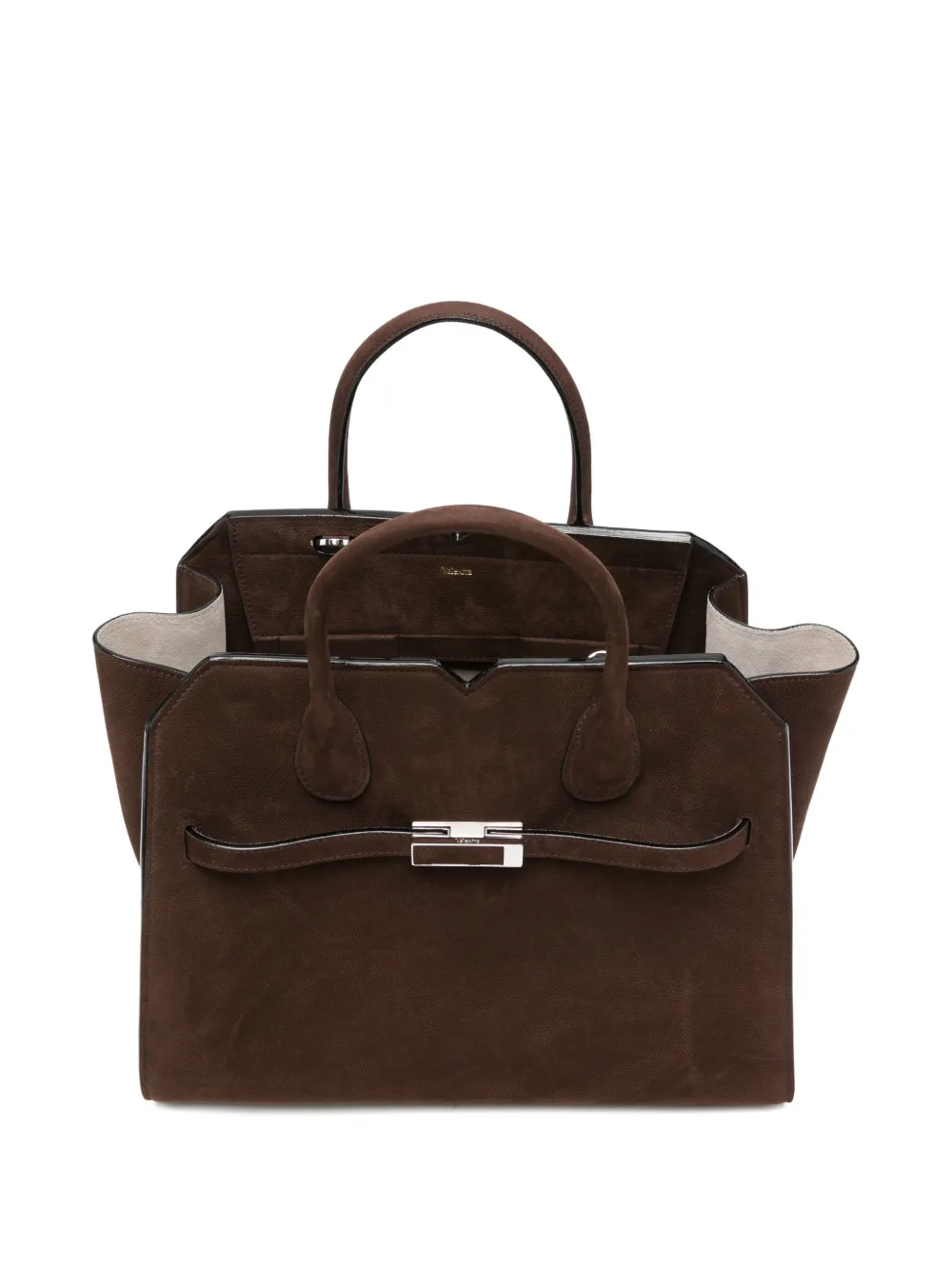 Valextra Milano shopper met handvat Bruin