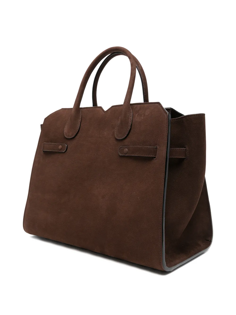 Valextra Milano shopper met handvat Bruin