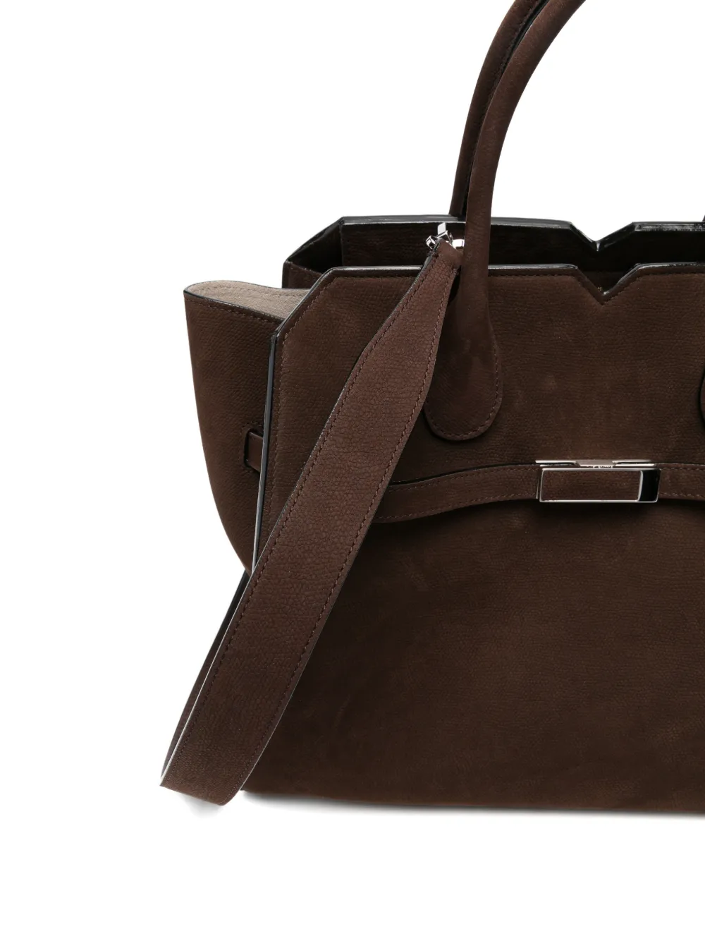Valextra Milano shopper met handvat Bruin