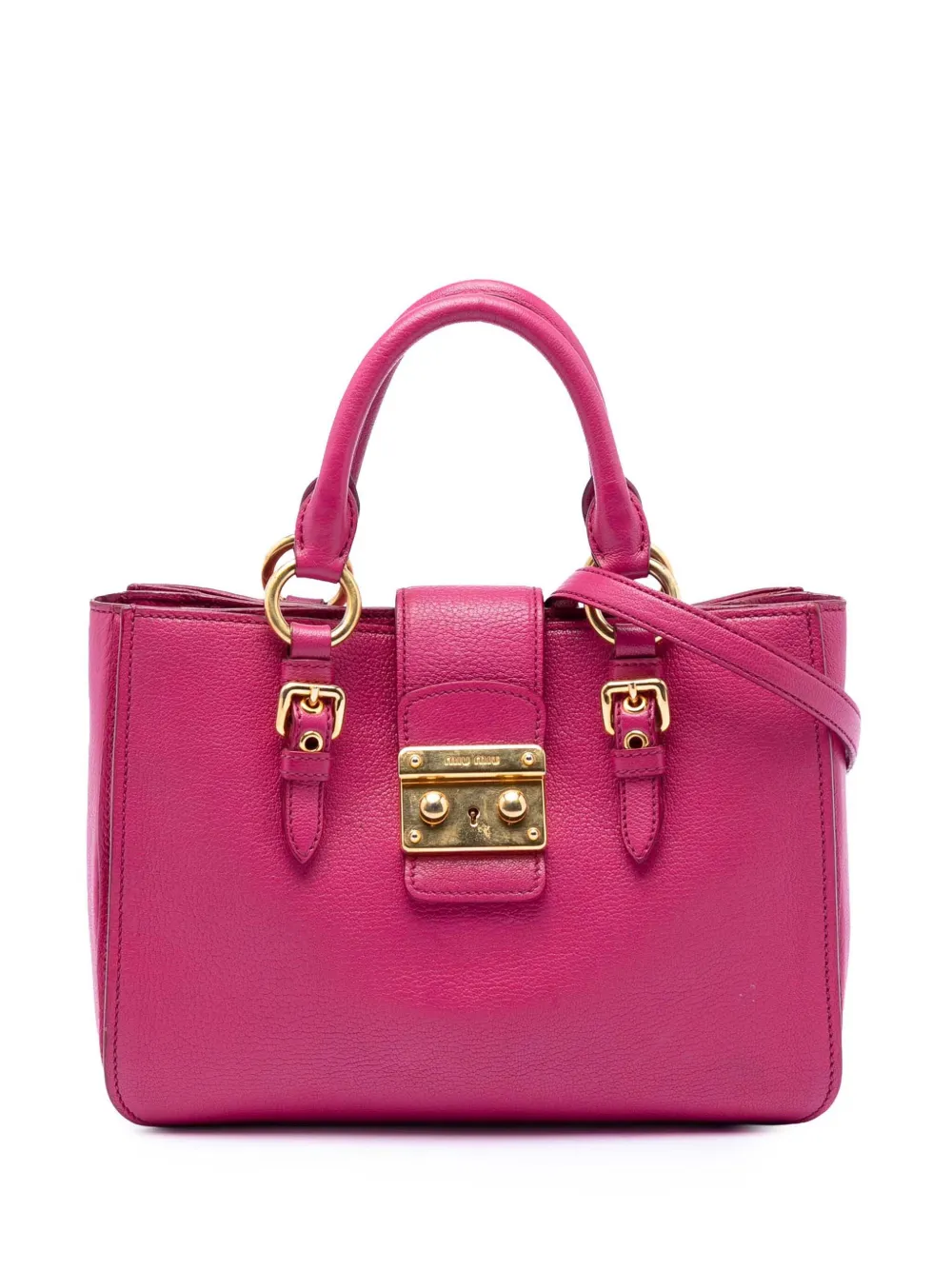 Miu Miu Pre-Owned 2010-2026 Goatskin Madras satchel - Rosa