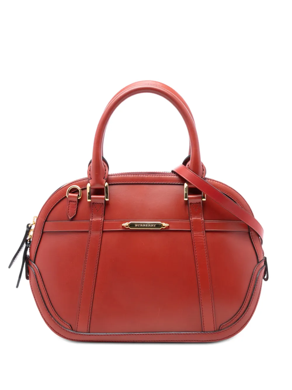 Burberry Pre-Owned 2000-2017 Small Calfskin Bridle Orchard satchel - Rosso