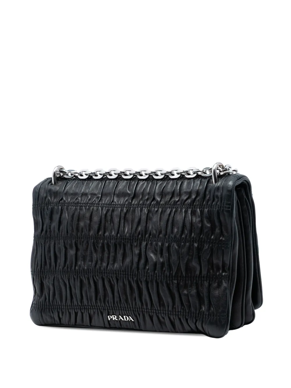 Prada Pre-Owned 2000-2025 Nappa Gaufre Shoulder Bag | Black