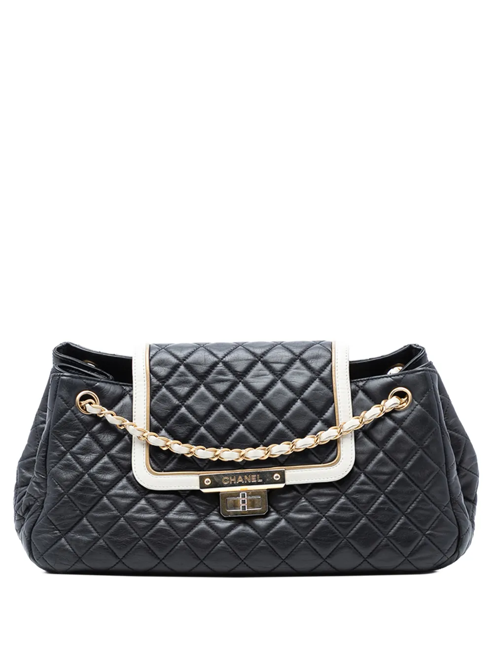 CHANEL Pre-Owned 2012 Medium Quilted Lambskin Reissue 2.55 East West Mademoiselle Accordion Flap shoulder bag - Nero