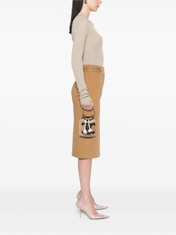 Celine Pre-Owned 2022 スモール トリオンフ ラフィア ドロー
