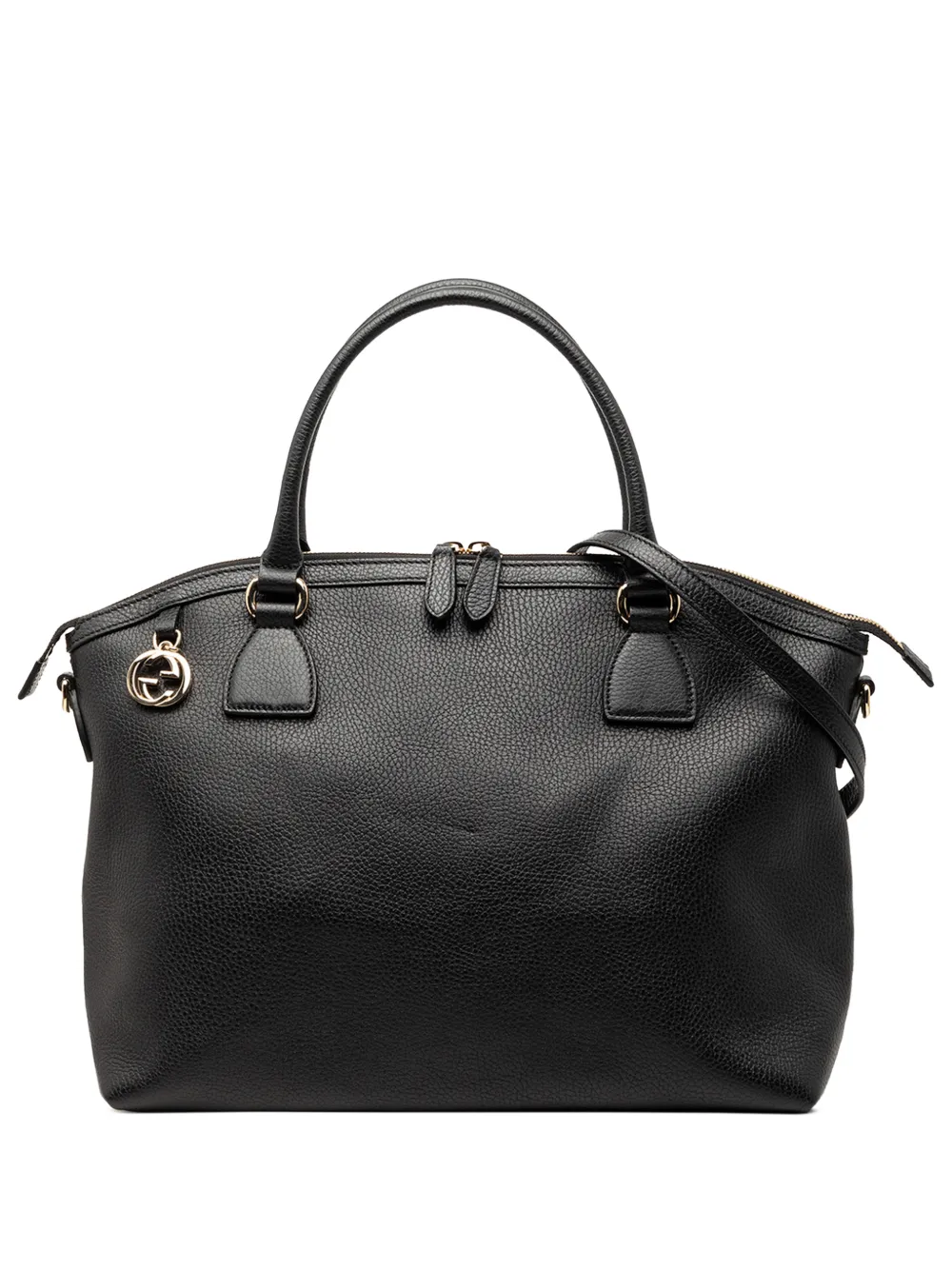 Gucci Pre-Owned 2016-2025 Large Dollar Calfskin GG Charm Dome satchel - Nero