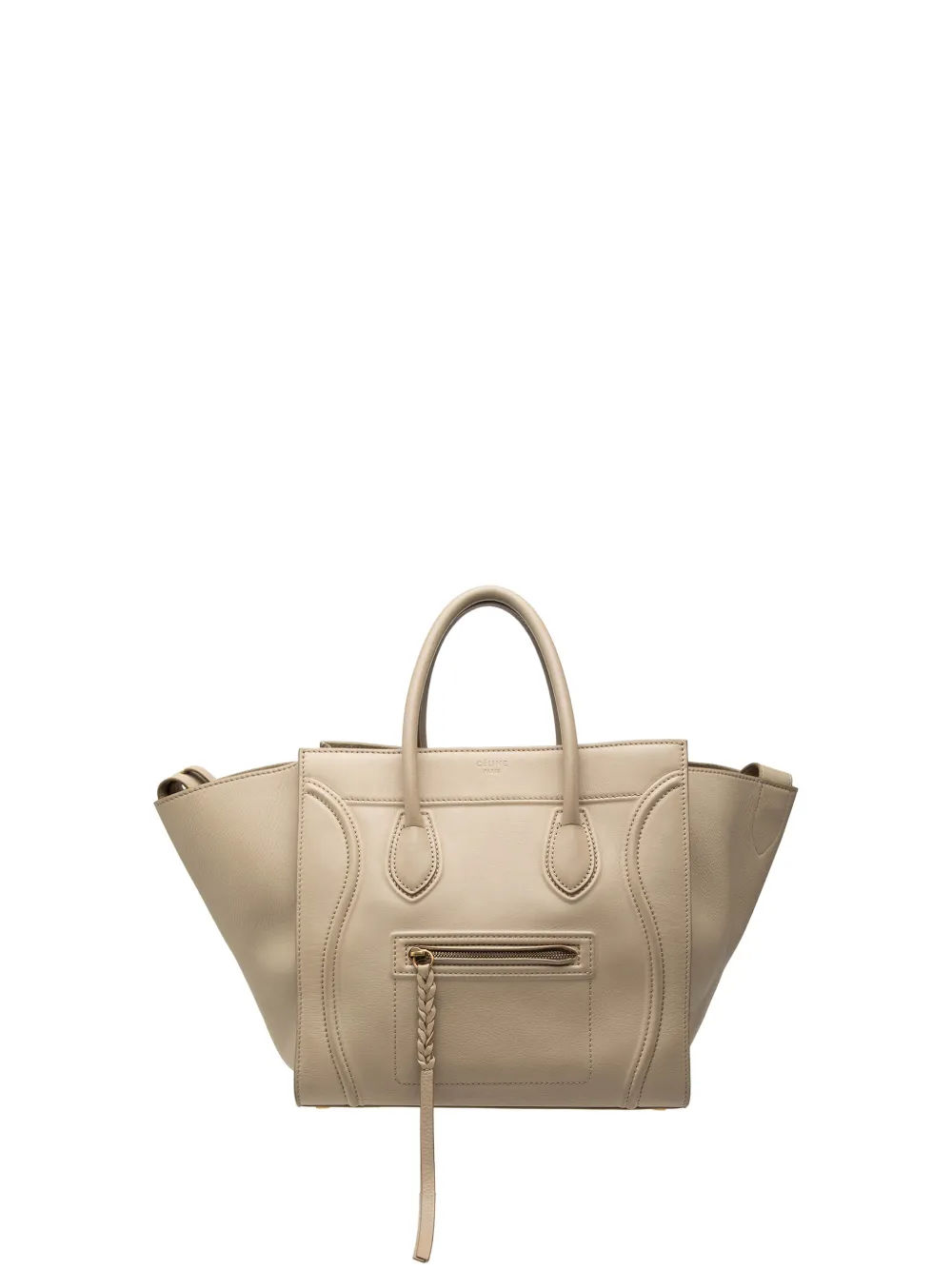 Pre-owned Celine 2013 Medium Leather Luggage Phantom Tote Bag In Brown