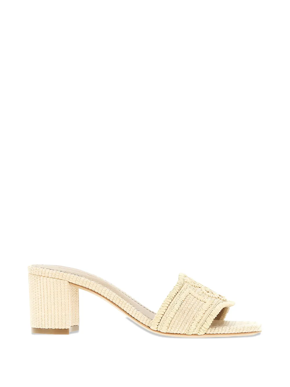 Emporio Armani block-heel woven sandals Beige