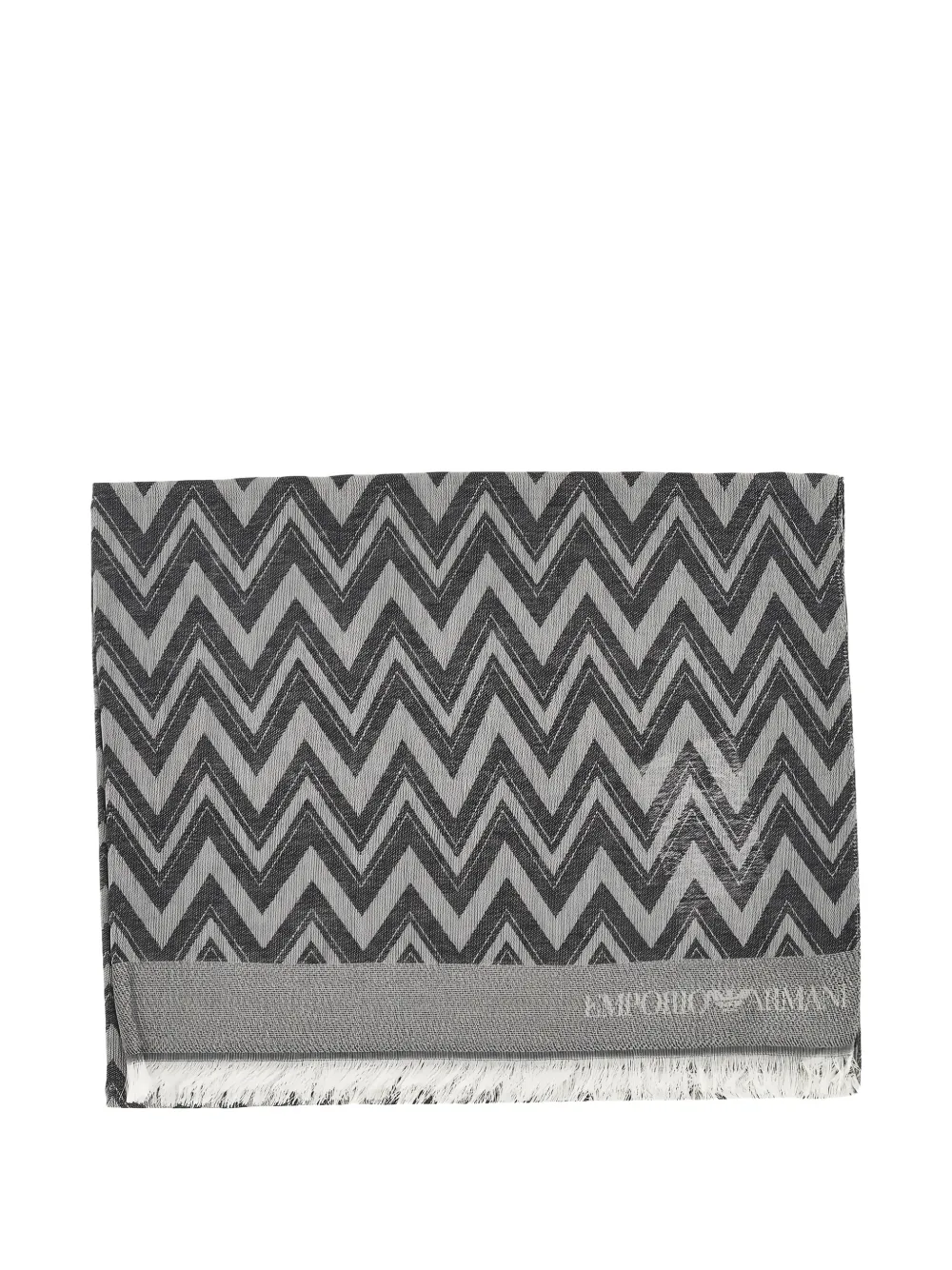 Emporio Armani chevron-pattern scarf - Grigio