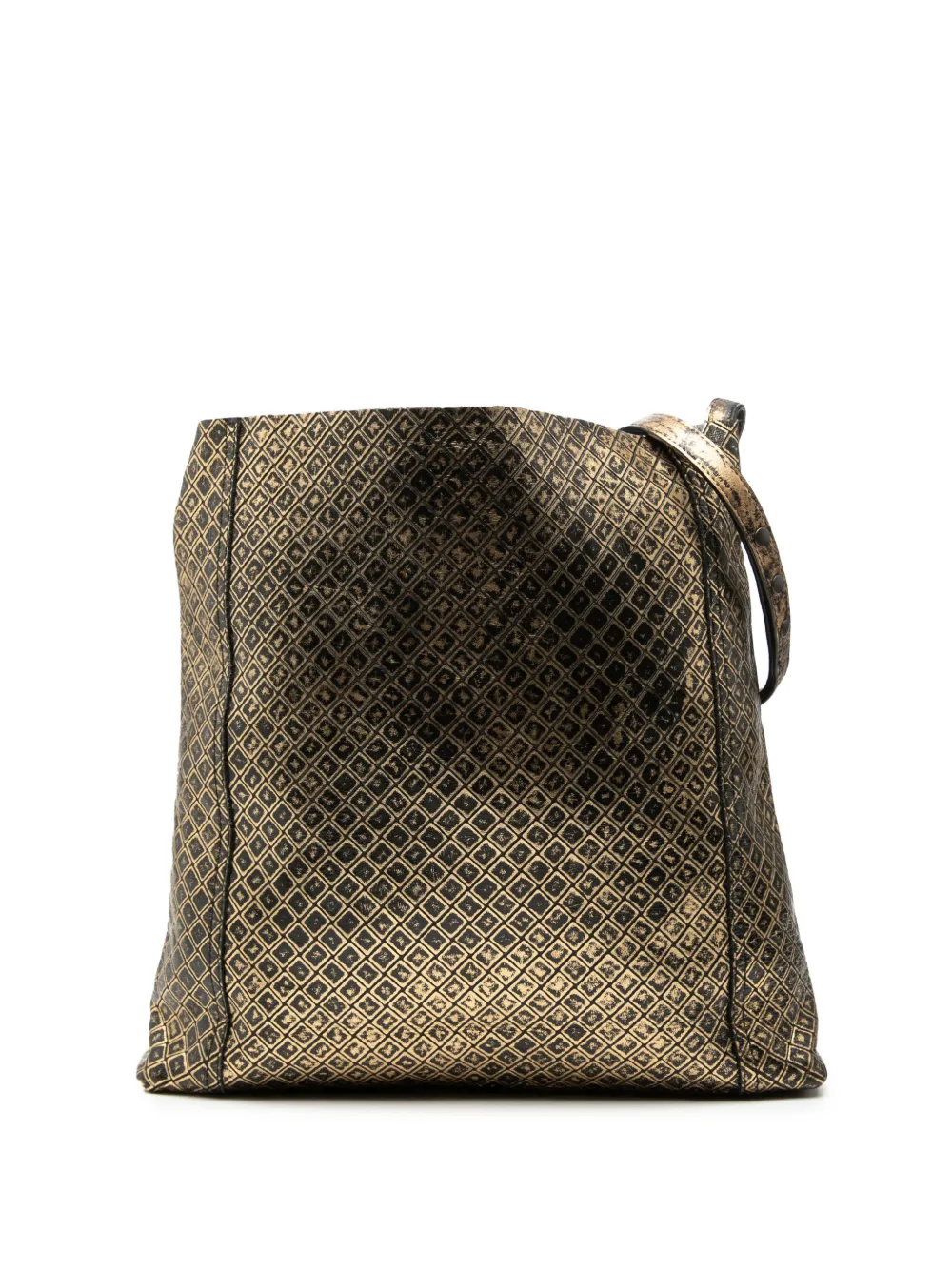 Bottega Veneta Pre-Owned 2012-2025 Leather Intrecciomirage crossbody bag - Oro