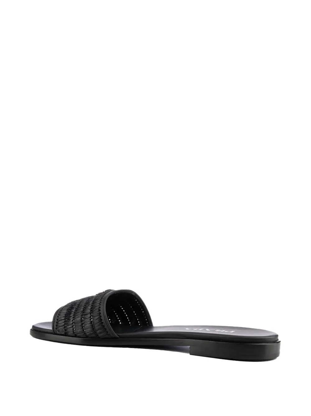 Prada crochet details ruffled slippers Zwart