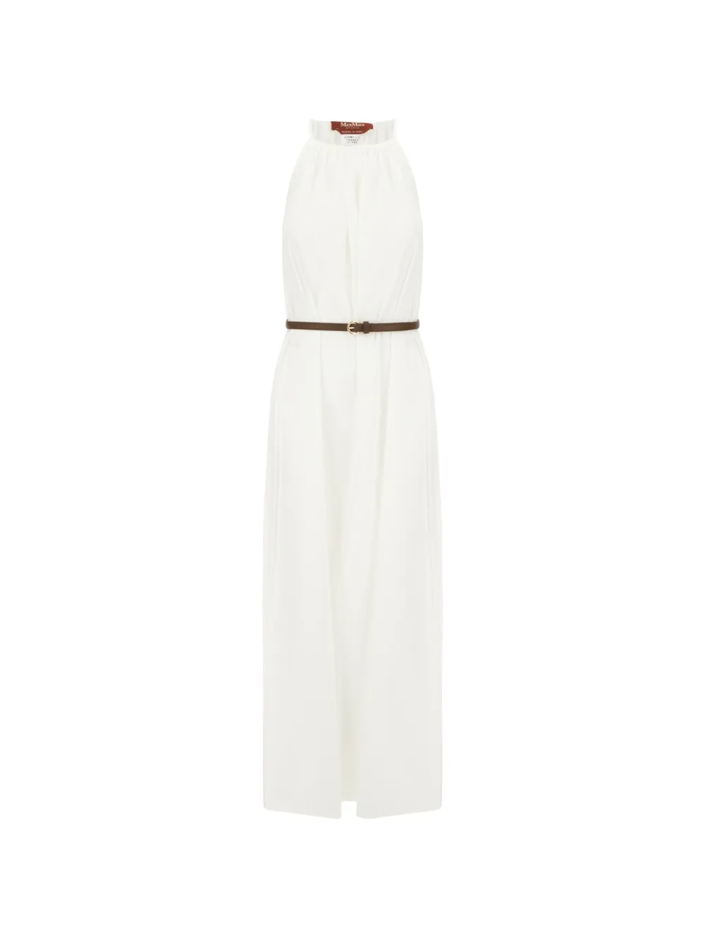 Max Mara belted halterneck maxi dress - Bianco
