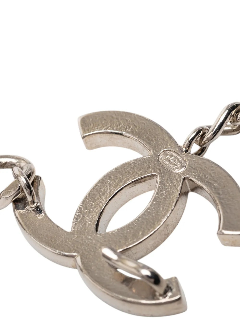 2005 Silver Plated Lacquered Cc Chain Link Belt
