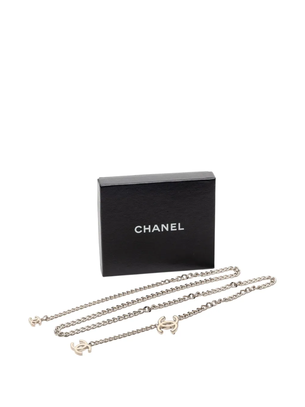 2005 Silver Plated Lacquered Cc Chain Link Belt