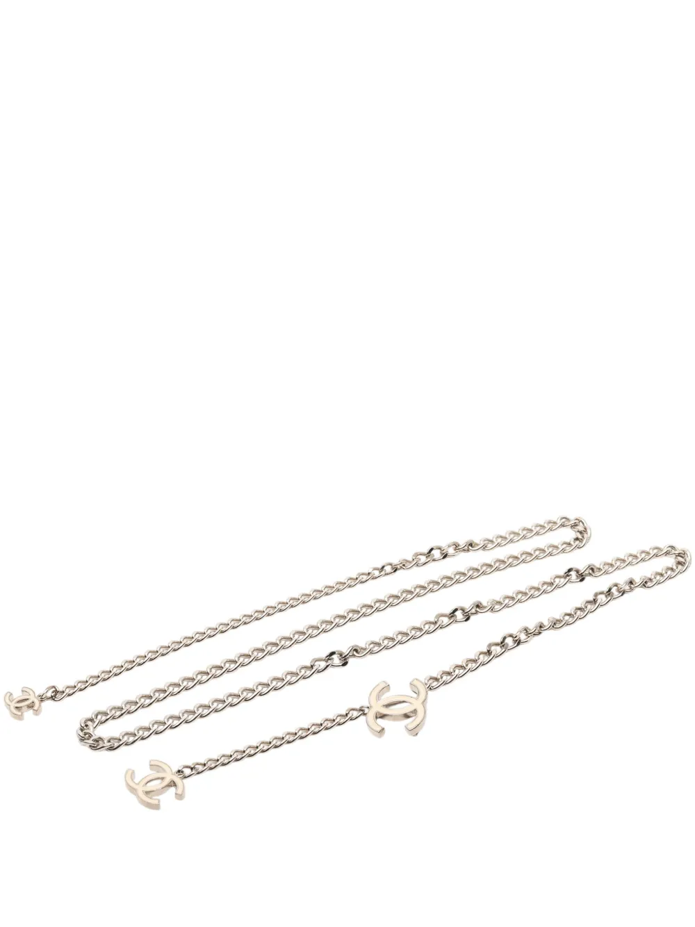 2005 Silver Plated Lacquered Cc Chain Link Belt