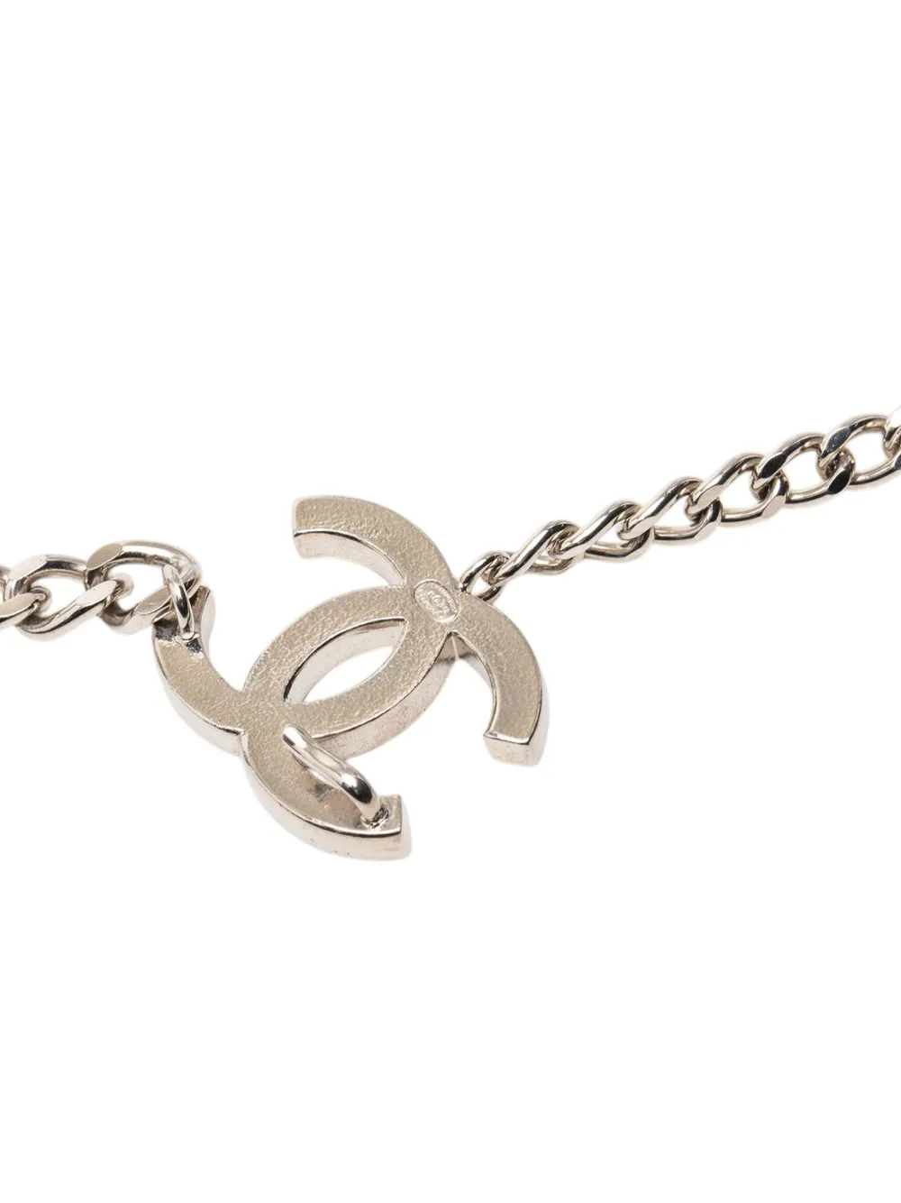 2005 Silver Plated Lacquered Cc Chain Link Belt