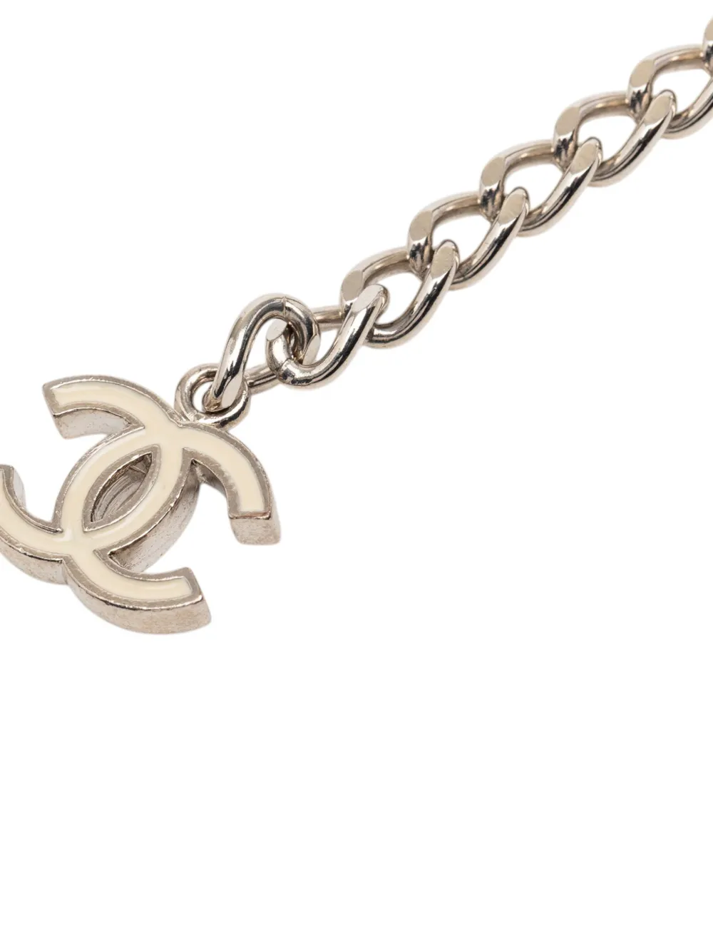 2005 Silver Plated Lacquered Cc Chain Link Belt