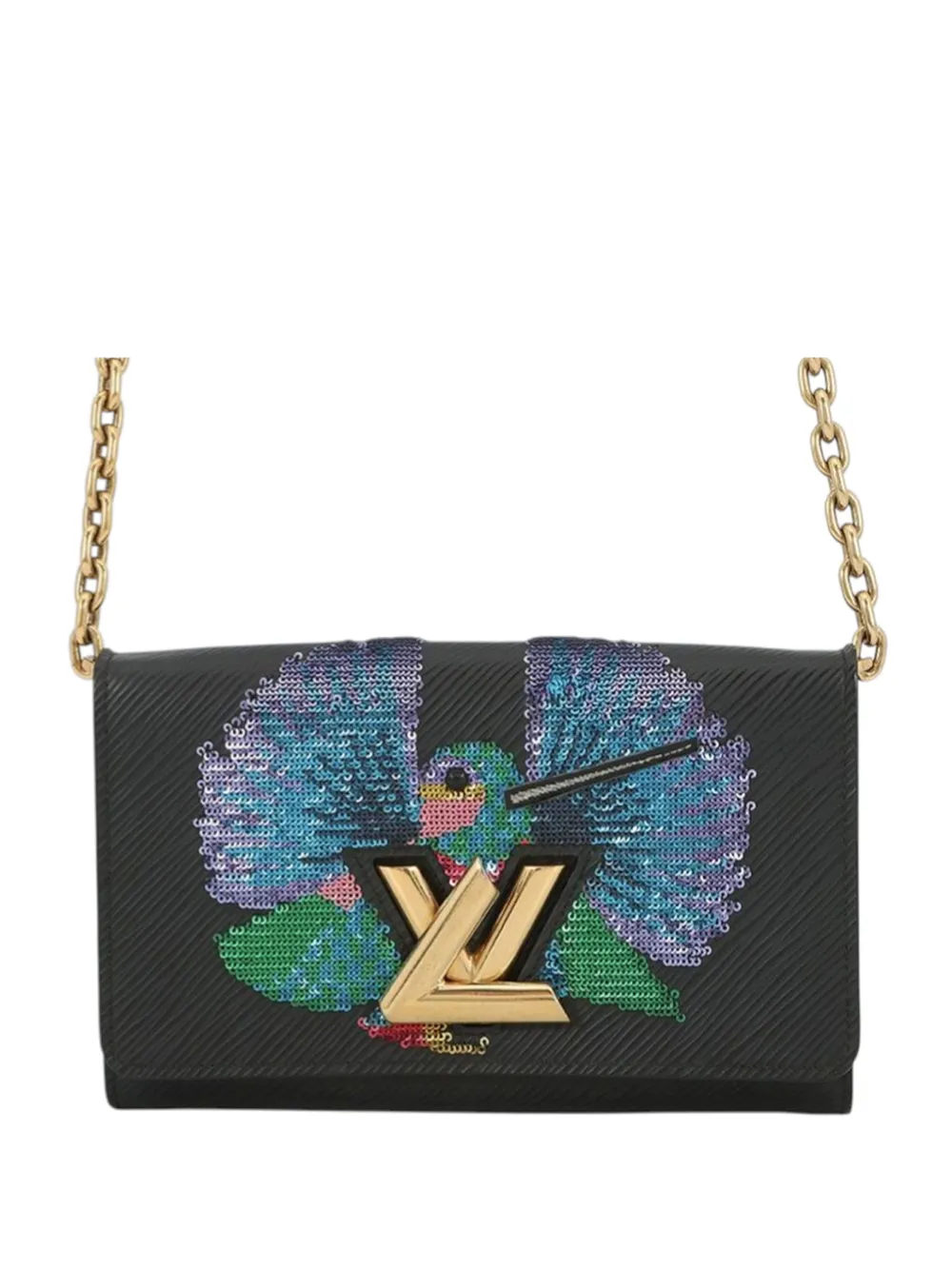 Louis Vuitton Pre-Owned 2017 Epi Sequin Bird Twist Wallet On Chain crossbody bag - Nero
