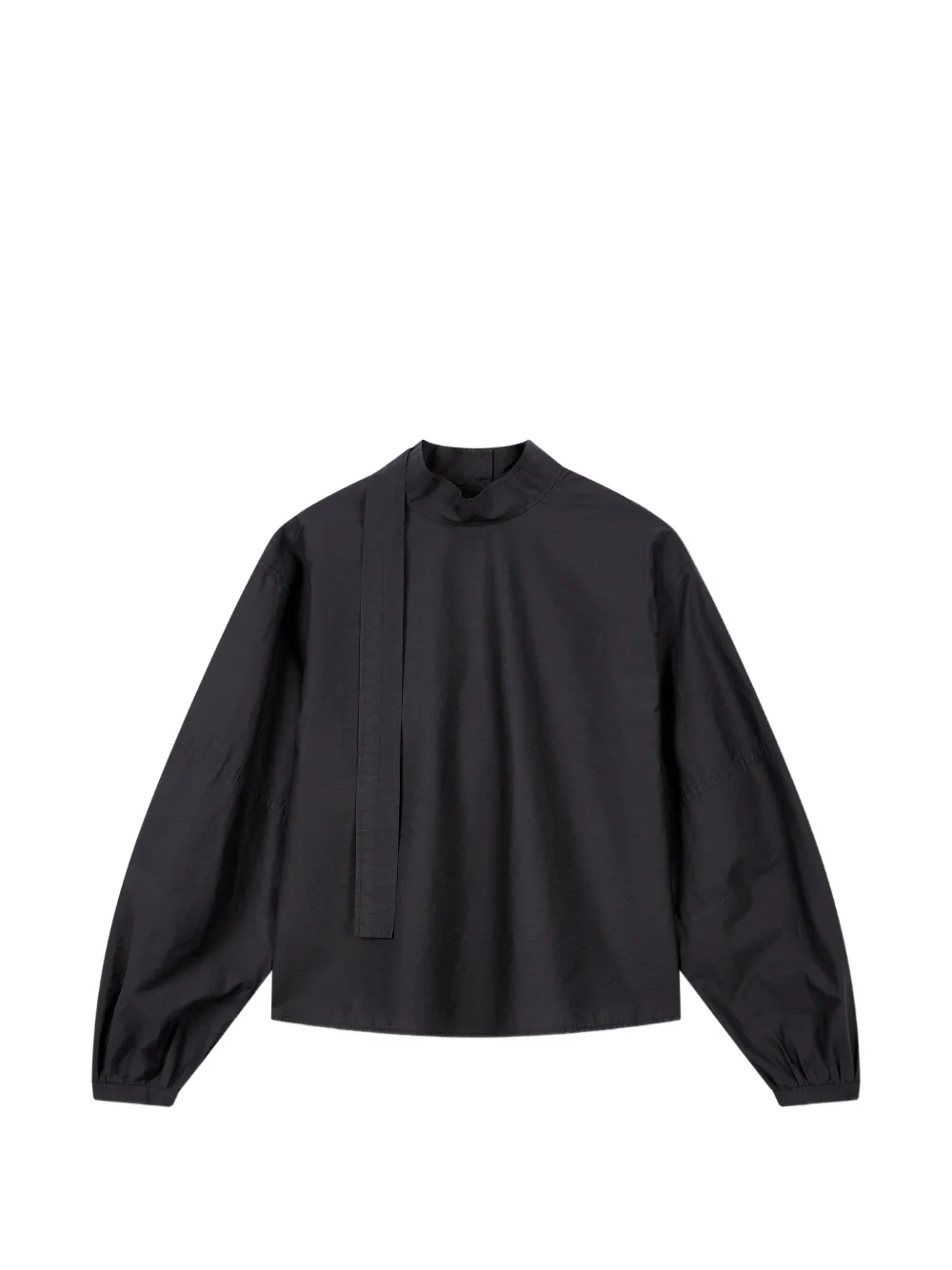 TOMBOY high-neck long-sleeve cotton blouse - Nero