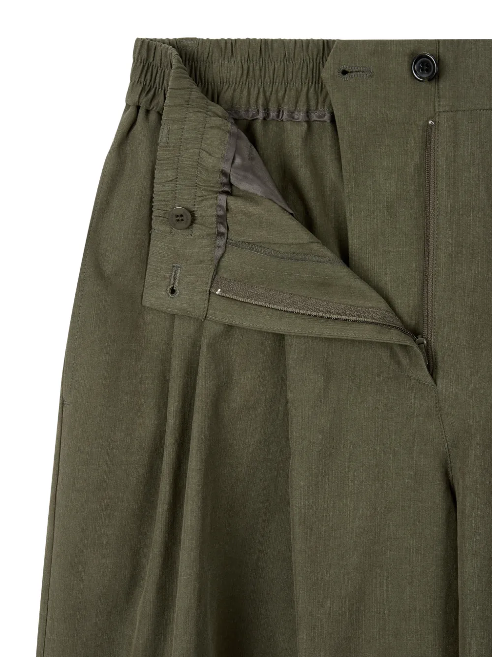 TOMBOY Geplooide shorts met elastische taille Groen