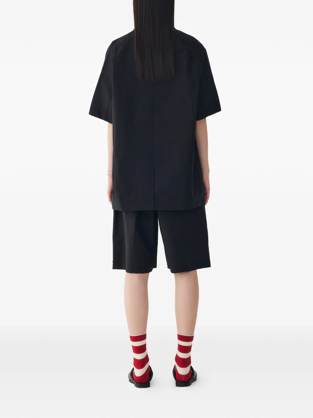 TOMBOY Oversized jack met korte mouwen Zwart