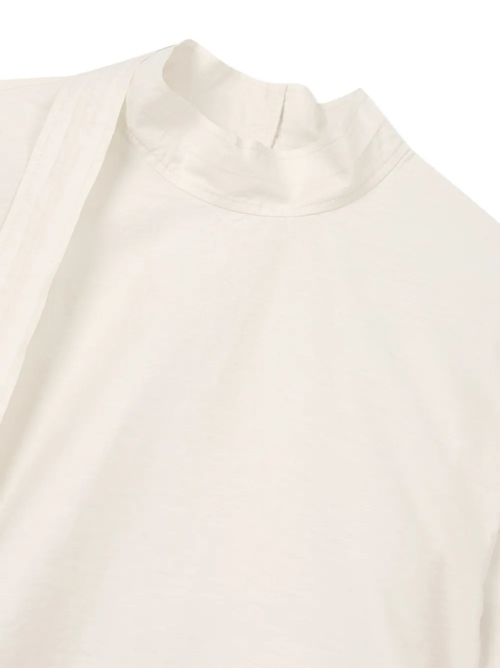  Tomboy High-neck Long-sleeve Blouse - Neutrals 