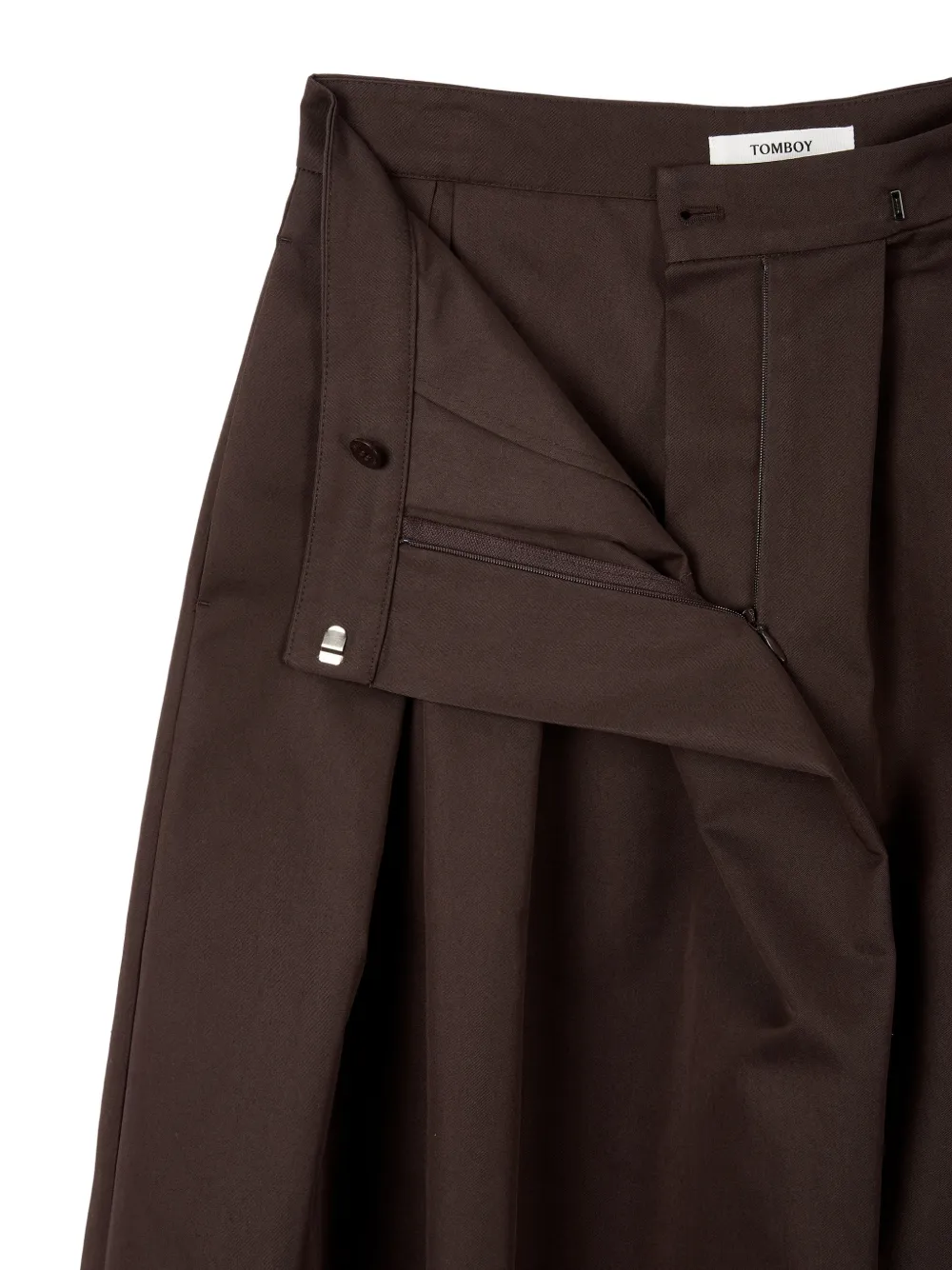 TOMBOY Katoenen midi-skort met A-lijn Bruin
