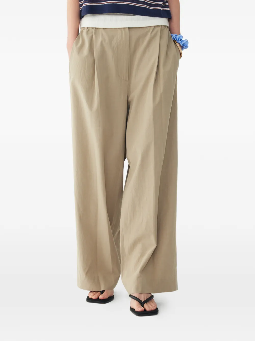 TOMBOY Broek met elastische taille Beige