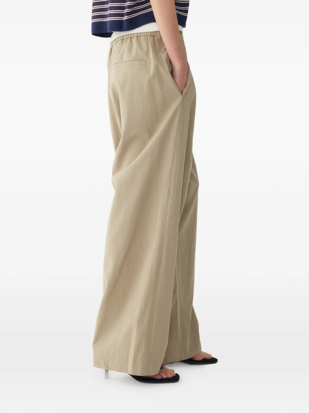 TOMBOY Broek met elastische taille Beige