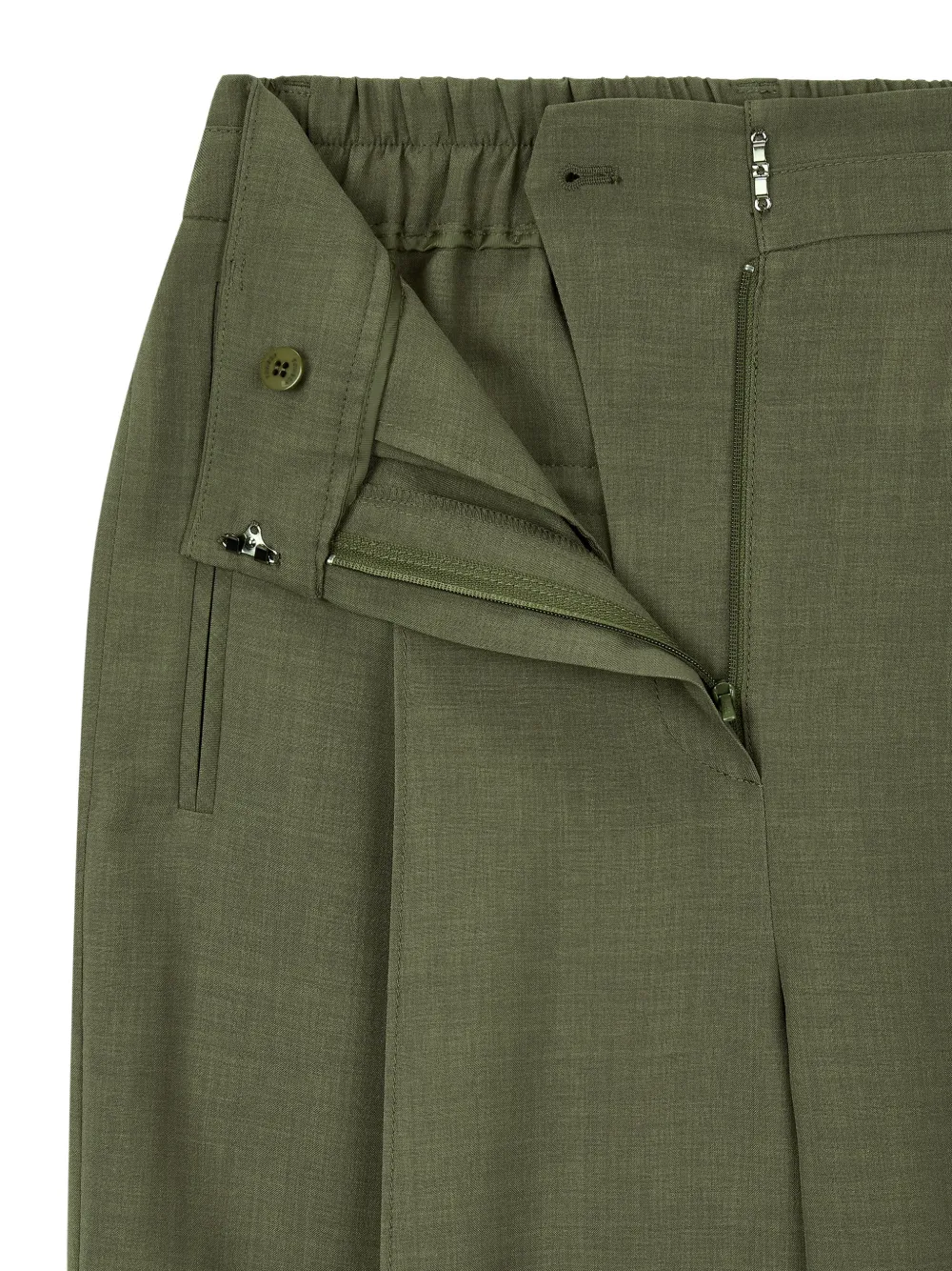 TOMBOY Ruimvallende broek met elastische taille Groen