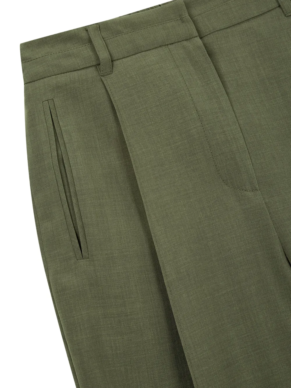 TOMBOY Ruimvallende broek met elastische taille Groen