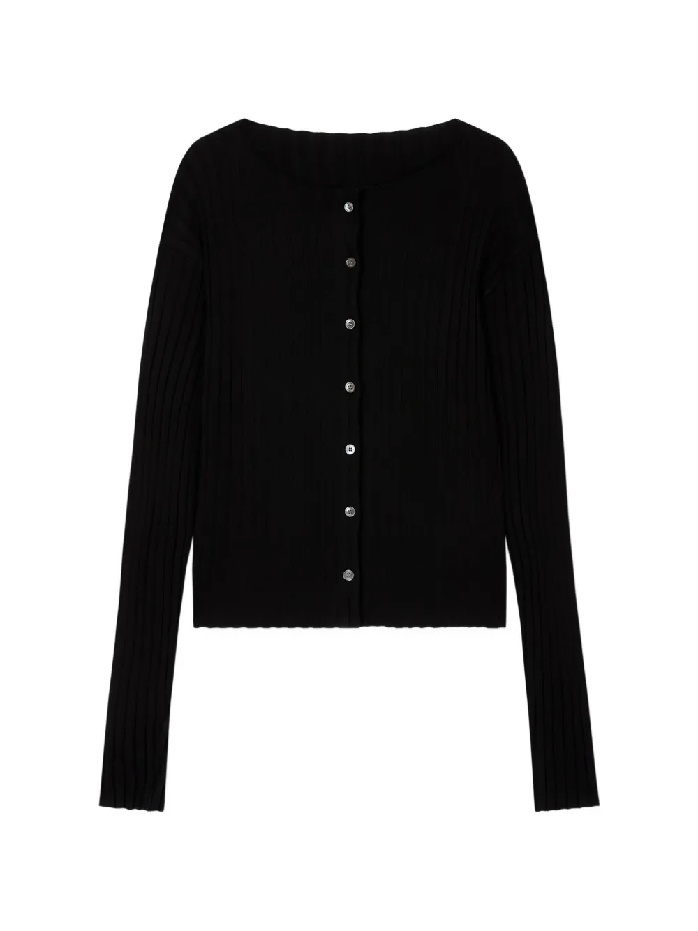 TOMBOY round-neck ribbed cardigan - Nero