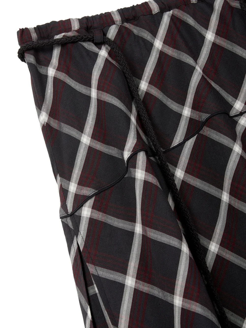 TOMBOY Unbalance maxi-rok met geruit patroon Zwart