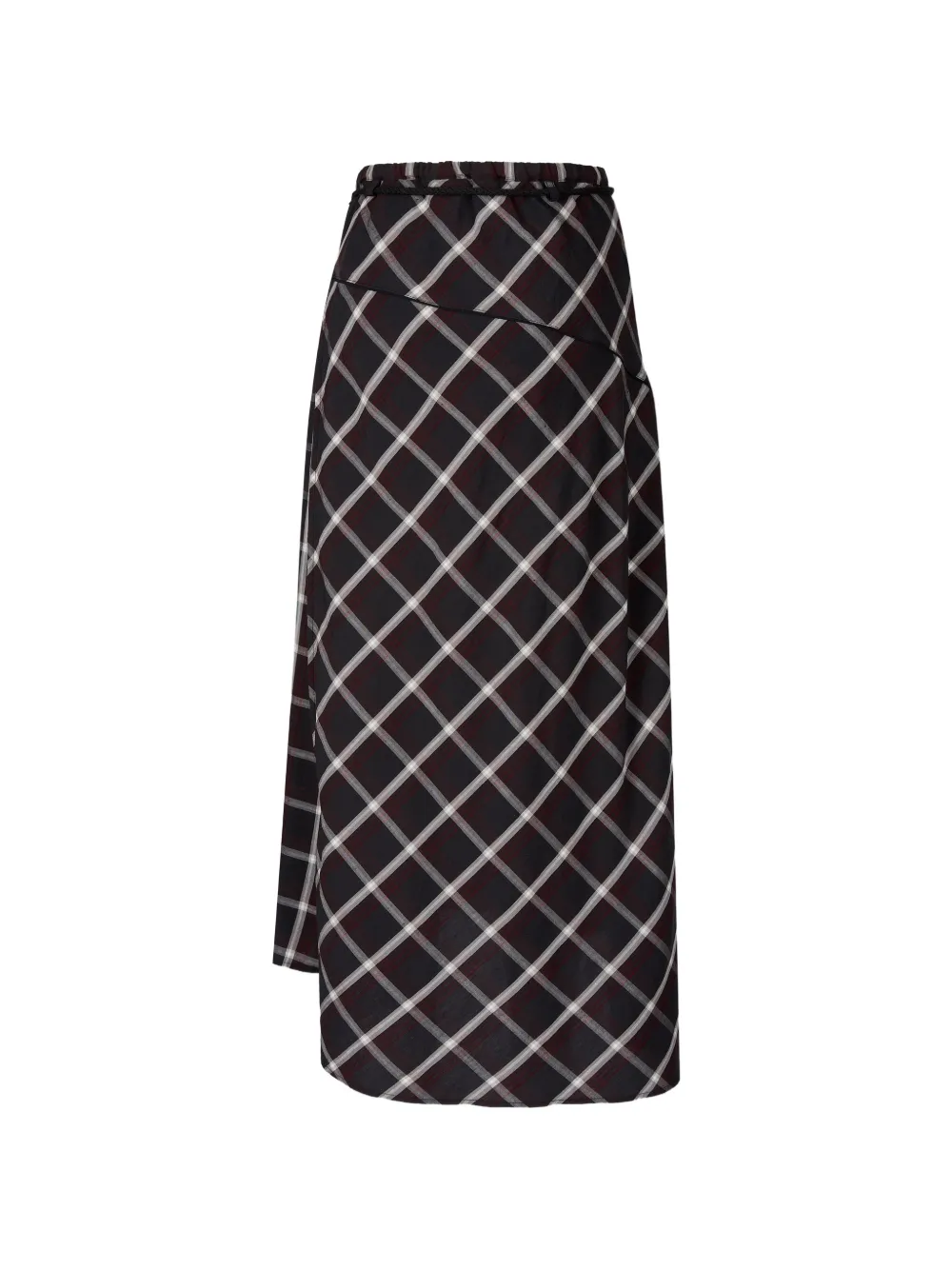 TOMBOY Unbalance maxi-rok met geruit patroon Zwart