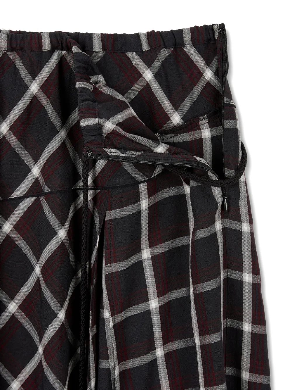 TOMBOY Unbalance maxi-rok met geruit patroon Zwart